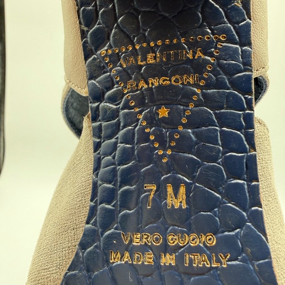 Valentina Rangoni Metallic Silver Strappy Chunky Sandals Stylish Block Heels - Picture 13 of 15